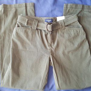 NWT Sonoma Cotton casual pants Green Petite 6